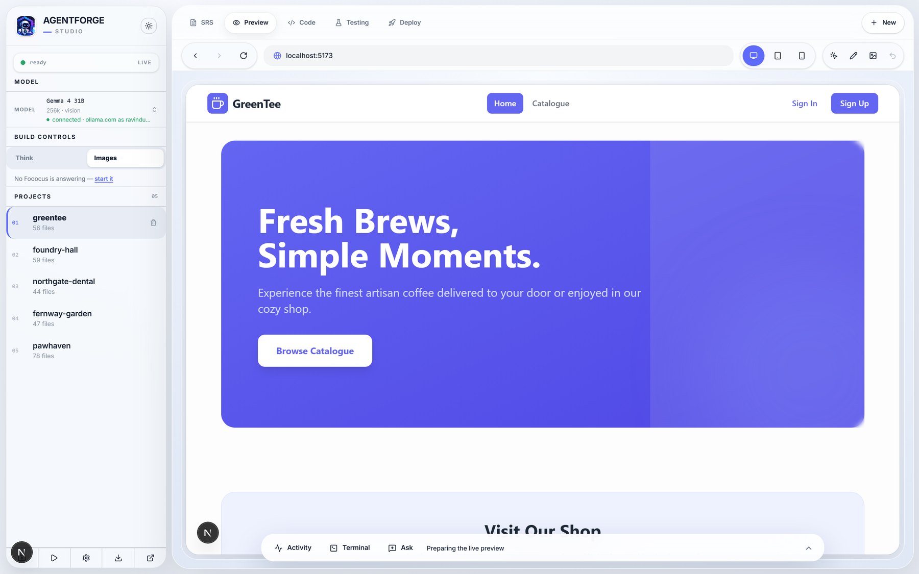 AgentForge — And serves it back to you, running