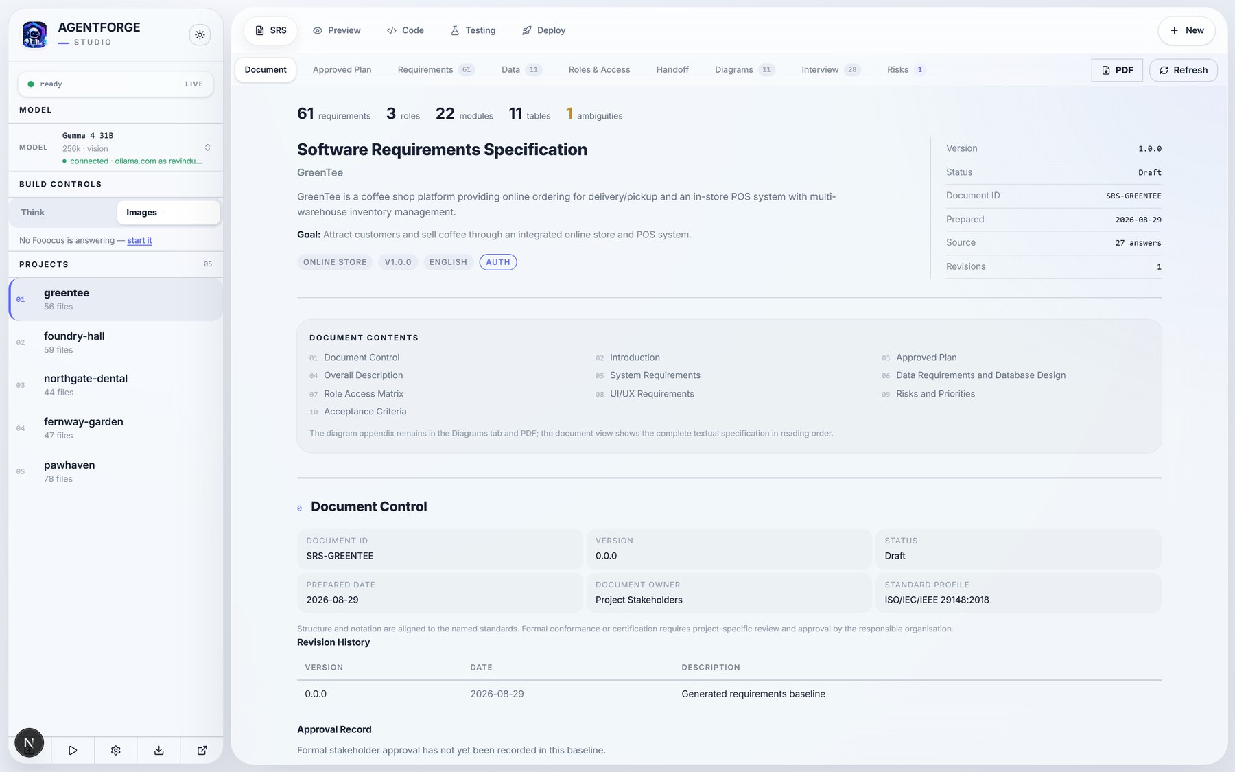 AgentForge — The answers become a specification