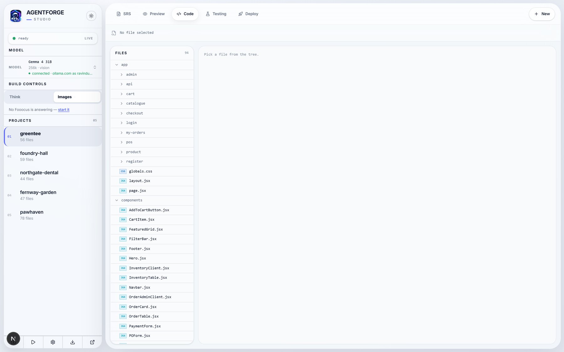 AgentForge — Then it writes the application