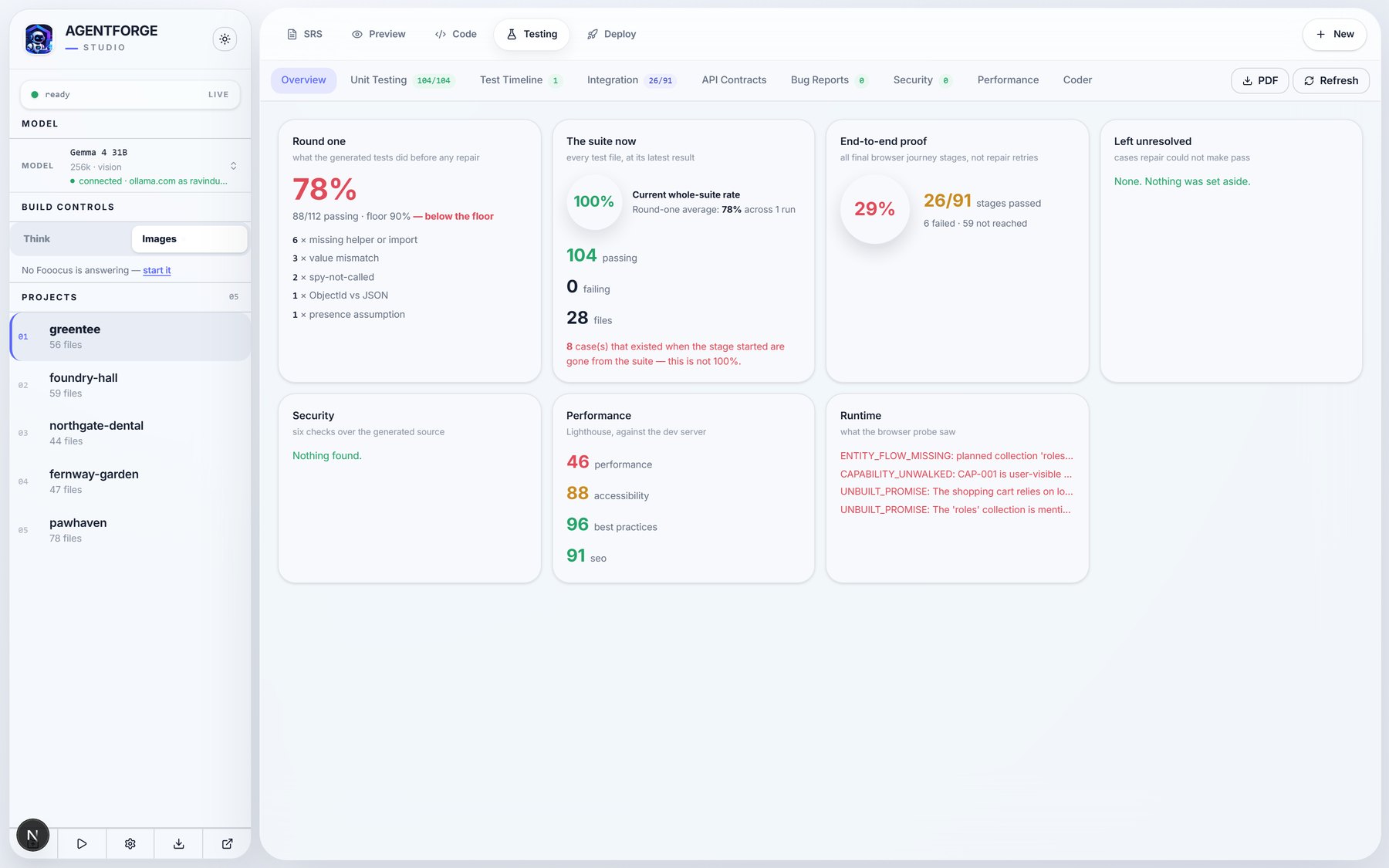 AgentForge — A real browser walks the app